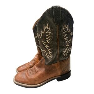 Western Cowboy Boots Leather Embroidered Brown Rodeo Women 8 Men’s 6 Festival
